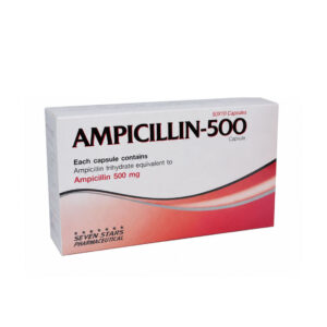 7STARS AMPICILLIN (Ampicillin) 500 mg 50x10 Capsules แคปซูลสีแดง-ดำ