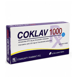 RX COKLAV (Amoxicillin + Clavulanic acid) 1000 mg 10 Tablets