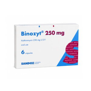 SANDOZ BINOZYT (Azithromycin) 250 mg 6 Capsules