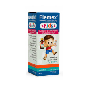 FLEMEX KIDS (Carbocisteine) 60 mL Syrup (Raspberry & Strawberry Flavour)